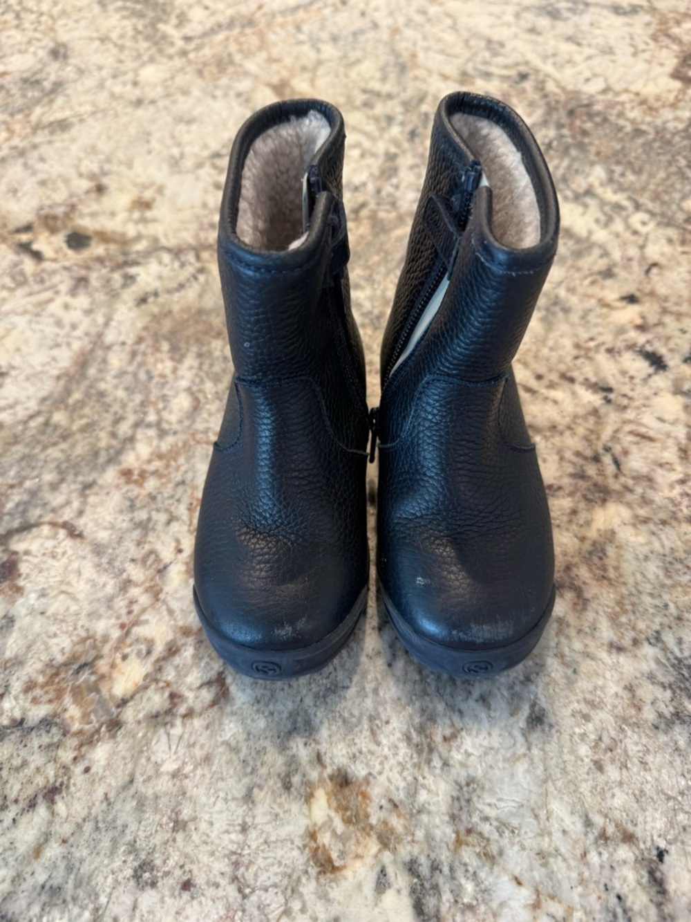 Gucci Kids Black Leather Zip-Front Boots